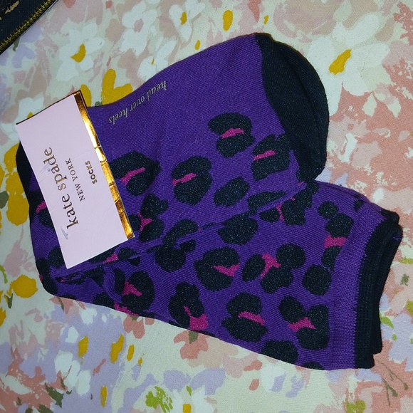 kate spade Accessories - Kate Spade animal print high socks NWT